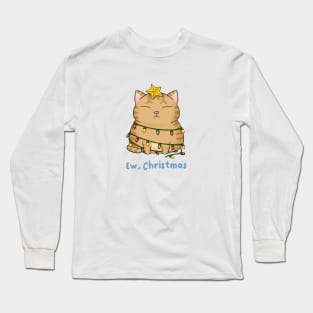 Ew Christmas Cute Orange Cat Christmas Tree Long Sleeve T-Shirt